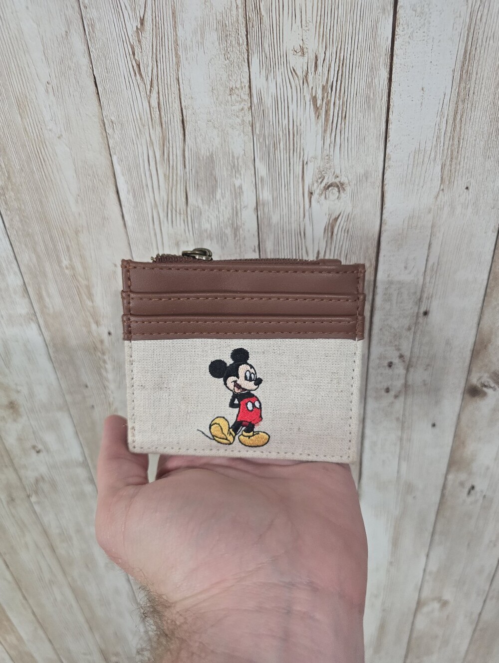 Disney Parks  Mickey Mouse Canvas Keychain Wallet Cardholder